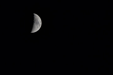 The Moon on black background