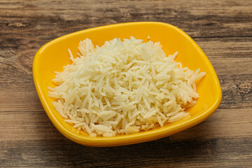 Steamed basmati rice in the bowl