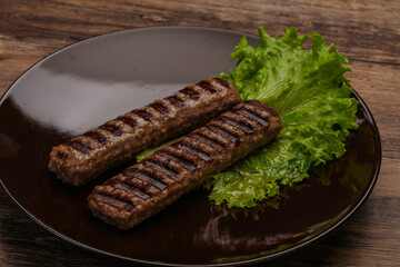 Two Grilled kebeb beef sausages