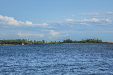 Amazing view of Lake Ontario from Centre Island, located just outside of Toronto downtown. Toronto, Ontario, Canada.