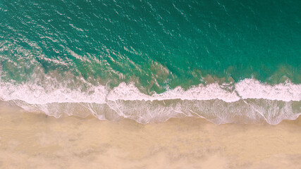 Aerial view of sea and beaches in sunset along Oaxaca M&eacute;xico