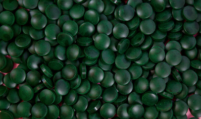 Spirulina tablets background