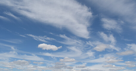 Naklejka na ściany i meble Horsetail Clouds in a blue sky