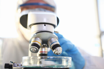 Professional worker examine sample