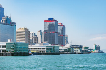 Passenger piers in Hong Kong island.