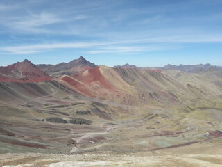 Rainbow Mountain Peru and surrounding landscape 2019