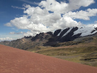 Rainbow Mountain Peru and surrounding landscape 2019