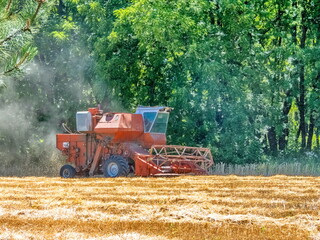 agricultural, agriculture, combine, farm, farmer, farming, field, harvest, industry, land, machine,...