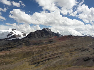 Rainbow Mountain Peru and surrounding landscape 2019