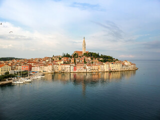 Rovinj Istrien in Kroatien aus der Drohnenperspektive