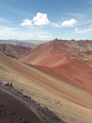 Naklejka premium Rainbow Mountain Peru and surrounding landscape 2019