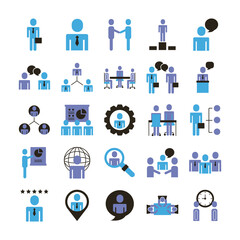 Fototapeta premium bundle of business people avatars set icons