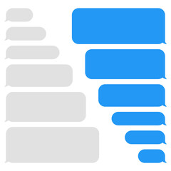 Obraz premium Blank vector message bubbles. Chat or messenger speech bubble. SMS text frame. Short message sending.