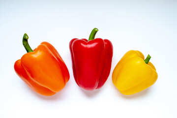 three fresh bell pepper