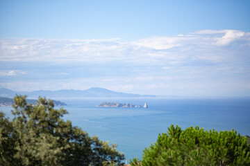 Fototapeta na wymiar Blue sea landscape in Mediterranean beach in Begur, Catalonia