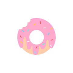 Vector illustration of donut can be used for greeting cards, party invitations, posters, prints and books. Doughnut icon in modern flat style.