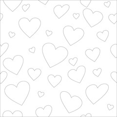 outline of hearts on a white transparent background Valentine's day mother's day for clothes for paper