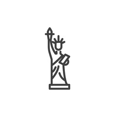 Statue of Liberty line icon. linear style sign for mobile concept and web design. USA liberty statue outline vector icon. Symbol, logo illustration. Vector graphics