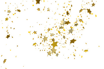 Gold volumetric star-confetti