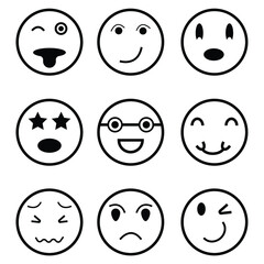 set of smiley faces