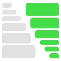 Fototapeta premium Blank vector message bubbles. Chat or messenger speech bubble. SMS text frame. Short message sending.