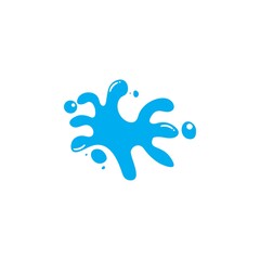 blue water splash illustration logo vector design