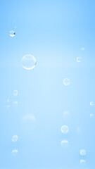 Abstract vertical background of frosted glass spheres floating around in the air. 3D render