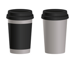 Mockup coffee mugs design of corporate identity template and branding theme Vector illustration
