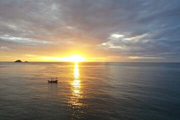 Beautiful sunrise along the coast in Hua Hin Thailand
