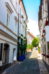 Fototapeta na wymiar narrow street in the old town of Ljubljana Slovenia