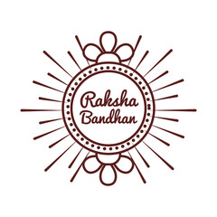 happy raksha bandhan celebration with circular frame line style