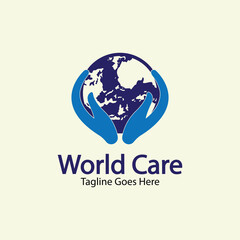 World Care Logo Template Design Vector, Emblem, Design Concept, Creative Symbol, Icon.