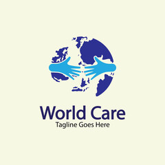 Obraz premium World Care Logo Template Design Vector, Emblem, Design Concept, Creative Symbol, Icon.
