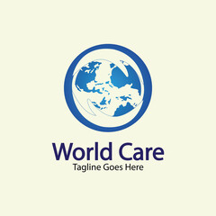 World Care Logo Template Design Vector, Emblem, Design Concept, Creative Symbol, Icon.