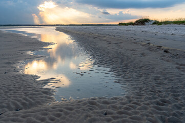 Sand Patterns and Tidal Pool on Beach