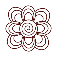 happy raksha bandhan celebration with flower decoration line style