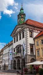 Fototapeta na wymiar the old town square in Ljubljana