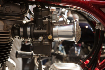 carburetor on a motoerbike engine