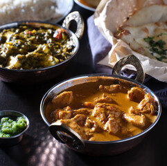 indian chicken tikka masala curry in balti dish - obrazy, fototapety, plakaty