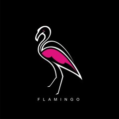 Flamingo logo simple and clean design for brand