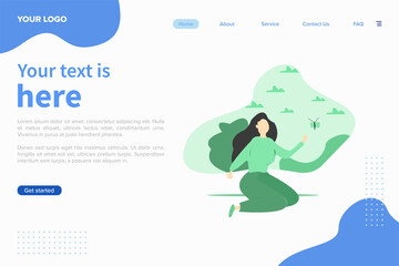  Young woman sitting at the park on the grass