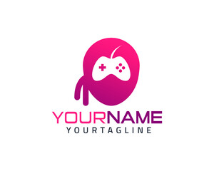 Ninja game awesome gaming logo design with a joystick 