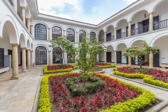 BOGOTA, COLOMBIA - OCTOBER 22, 2015: the Botero Museum. The art collection donated by Colombian master artist Botero is considered the most important donation in the Country's history. 