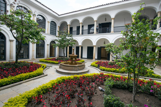 BOGOTA, COLOMBIA - OCTOBER 22, 2015: The Botero Museum. The Art Collection Donated By Colombian Master Artist Botero Is Considered The Most Important Donation In The Country's History. 