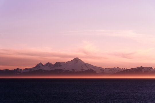 Sunset Glow in Alaska Midnight Sun Marine Layer