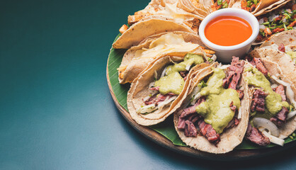 Tacos in dark mood lighting