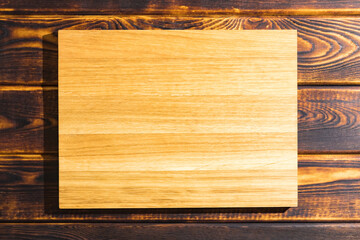 cutting Board on a wooden background top view