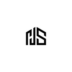 HS SH Initial logo template vector