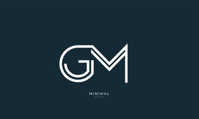 Alphabet letter icon logo GM