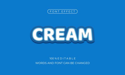 Cream live text effect vector design